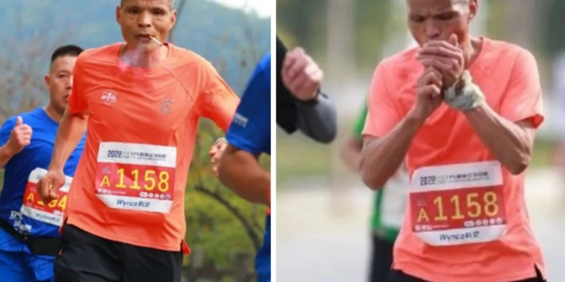 Paman Chen pelari marathon asal china yang merokok sambil lari marathon