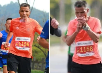 Paman Chen pelari marathon asal china yang merokok sambil lari marathon